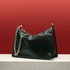 Calvin Klein Elegant Metal Letter Chain Soft Lazy Small Square Pillow Crossbody Bag Women Bags Space-Black DH3570-001