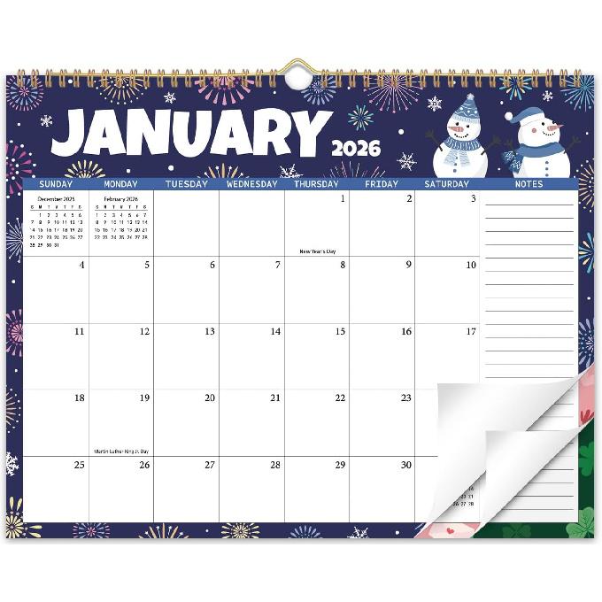 2026 Wall Calendar 12 Months, Wall Calendar from January 2026 to December 2026, Large Hanging Calendar with Thick Paper, Perfect for Home and Office