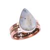 Natural Dendrite Opal Gemstone Two Tone 925 Sterling Silver Gift Ring S.9 p8S08