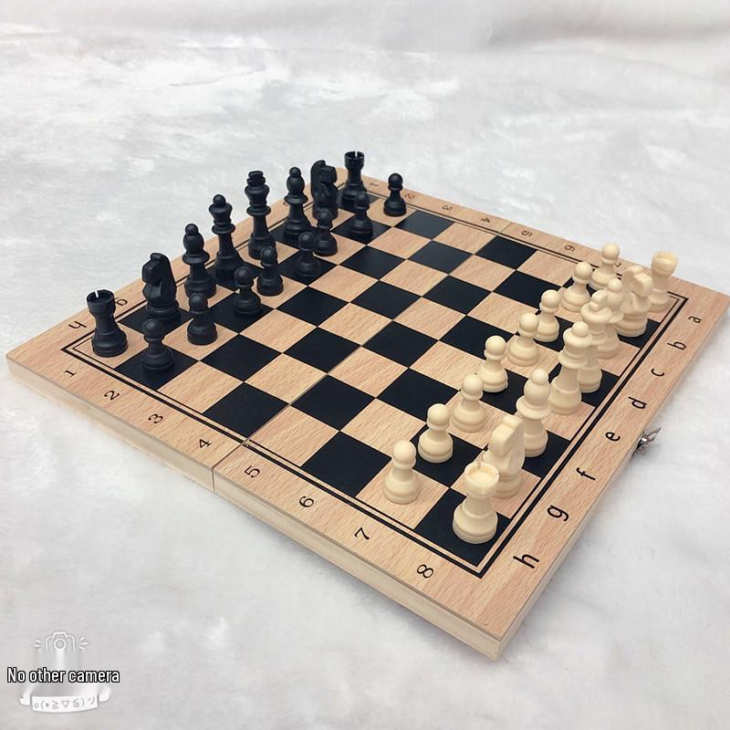 Множество способов игры: Деревянная настольная игра 3-в-1 (шахматы) - Интерактивная и развивающая классическая игрушка для родителей и детей