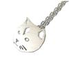 [Q0972] - Handmade Silver 'Cat' Necklace - 11x10 Mm