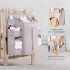 Foldable Hanging Storage Bag for Crib Large Capacity Baby Bed Organizer with Pockets Hanging Crib Organizer Bag for Diapers Toys