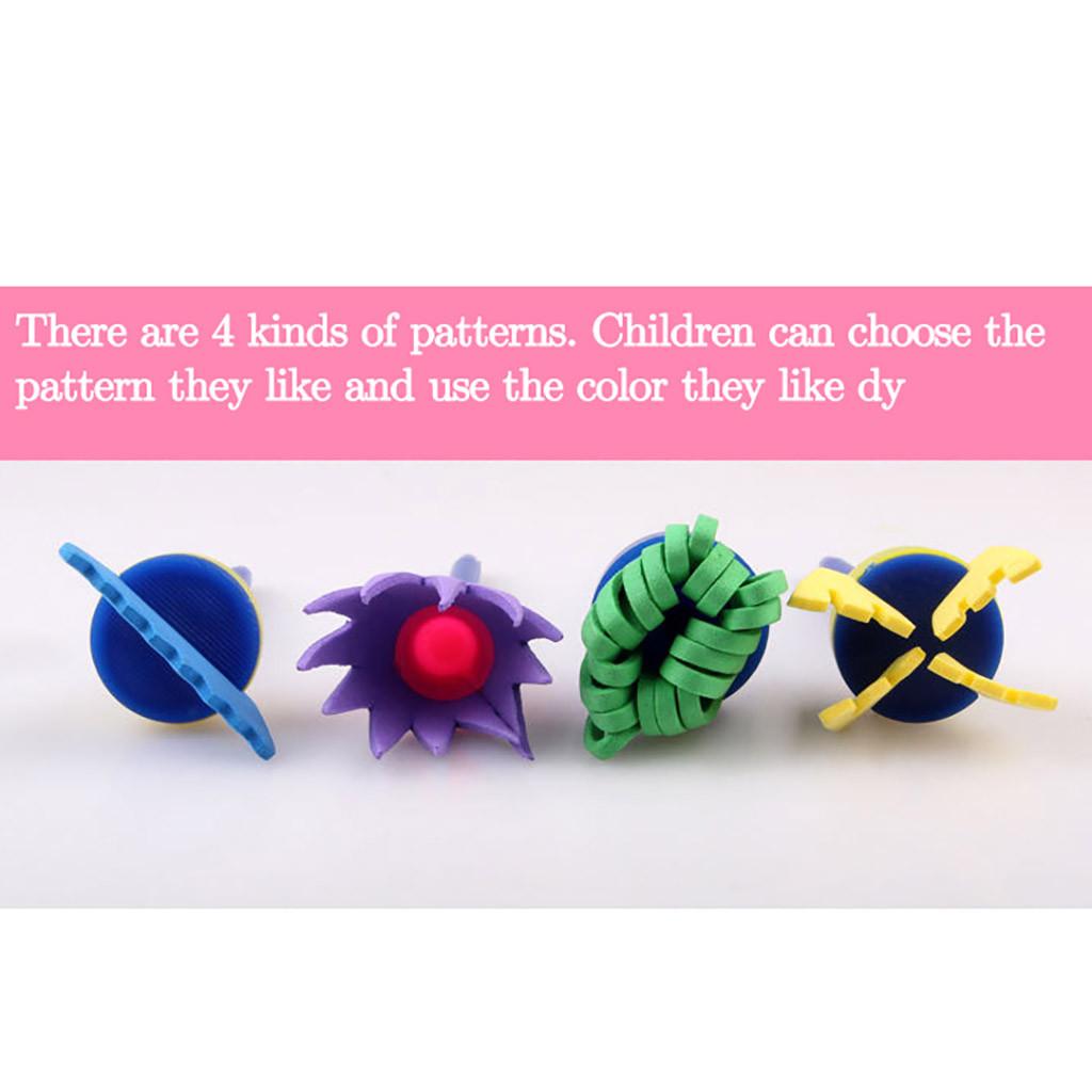 Diy Children Sponge Paint Brushes Drawing Tools Children Early Painting 4pcs