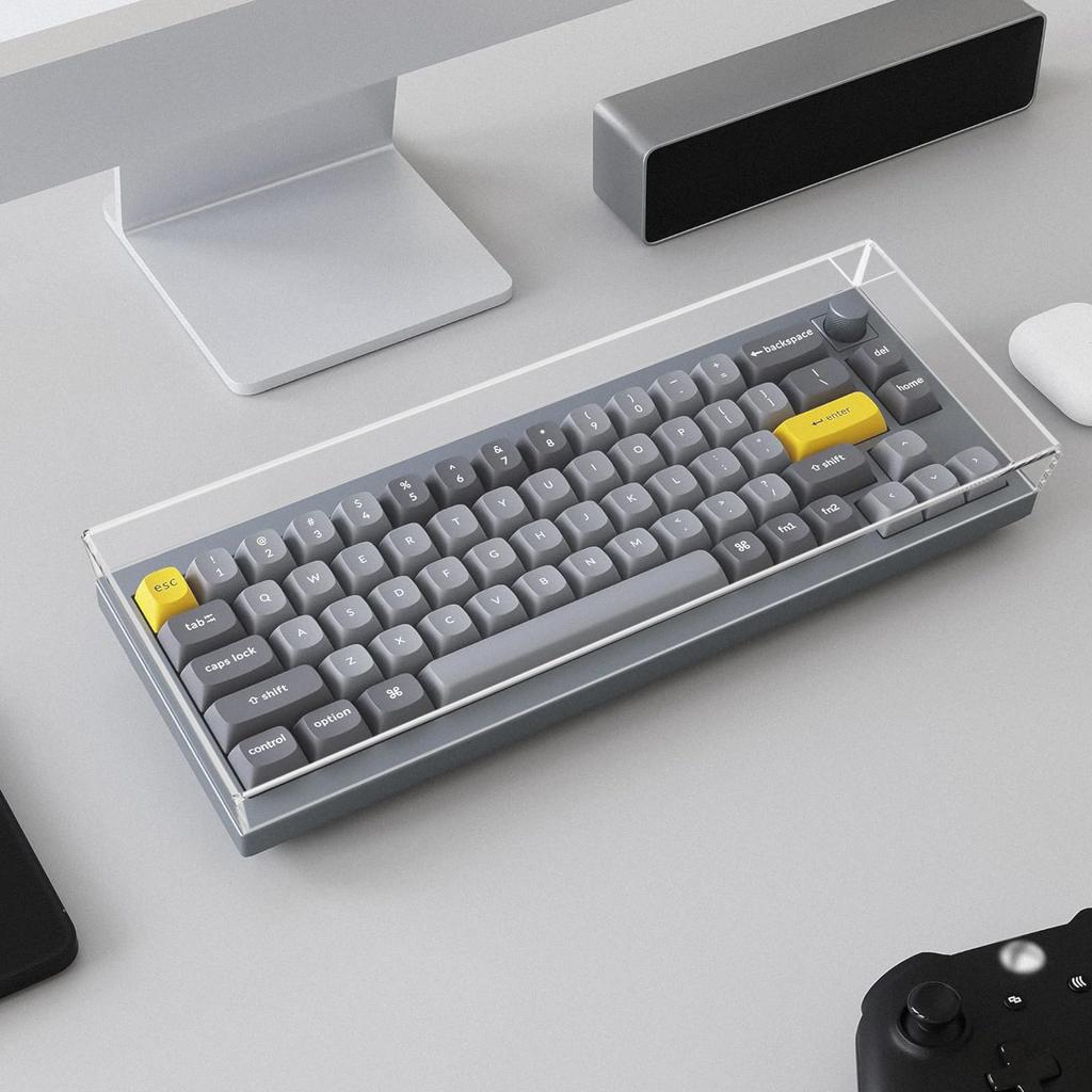 Geekria Keyboard Dust Cover Clear Acrylic Keypad Cover for 68 Keys Computer Mechanical Keyboard with Knob Compatible with Keychron Keychron Q2