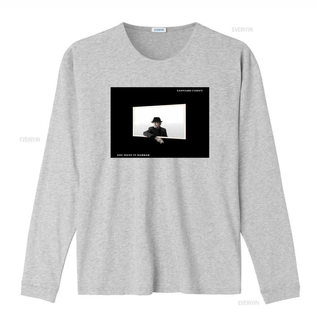 LEONARD COHEN T SHIRT you want it darker vinyl cd cover SMALL MEDIUM LARGE XL vintage Washed Top For Everyday Wear