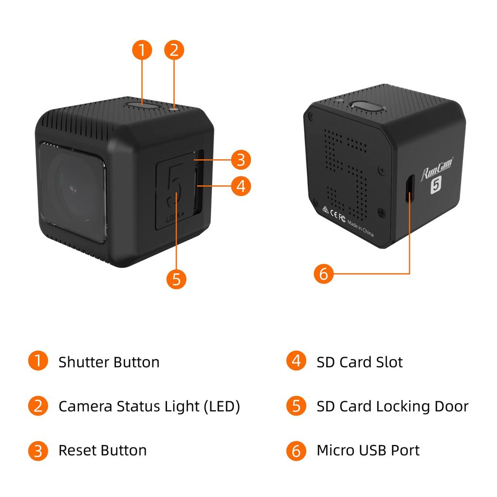 RunCam 5 4K Экшн Маленькая Кубическая HD Камера для FPV Дрона Выживания Мотоцикла Велосипедного Шлема Поддержка Черная Камера EIS,