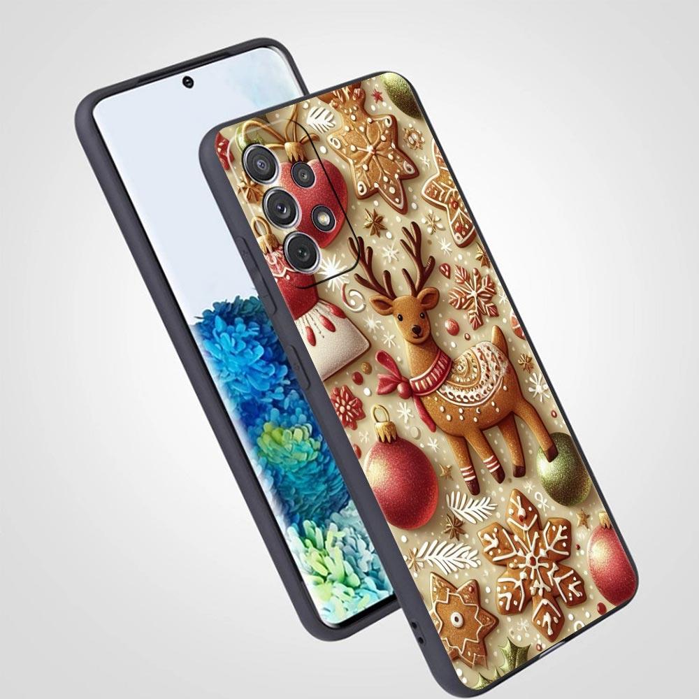 Чехол для телефона на Новый год и Рождество для Samsung Galaxy A55 A35 A17 A07 A15 A13 A25 A51 A71 A72 A73 A32 A52 A52S A41 5G Мягкий корпус из ТПУ