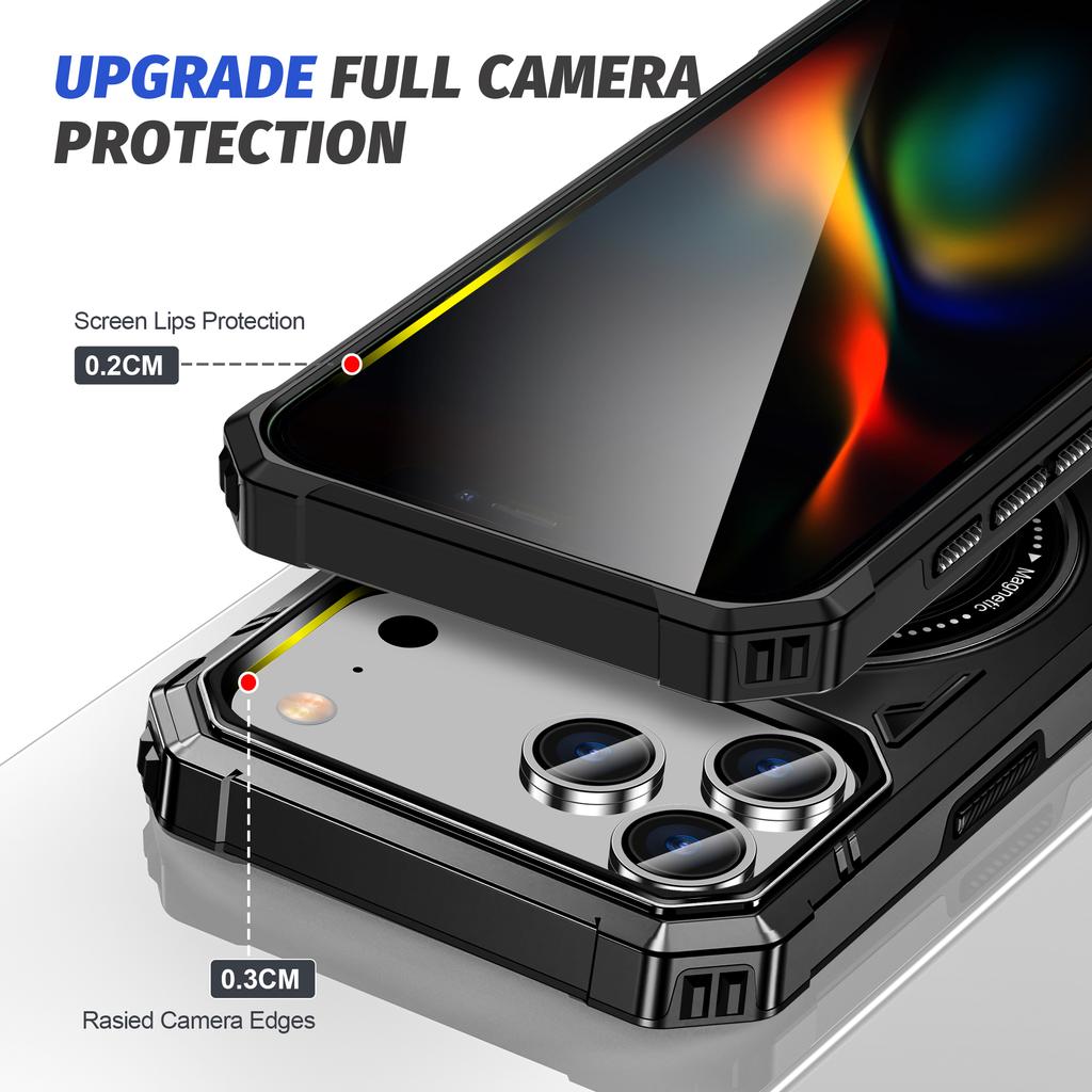 Чехол для iPhone 17 Pro Max iPhone17 Air 15 14 Plus 16 Pro 13 12 iPhone16 для MagSafe Противоударная Обложка с Подставкой-Держателем
