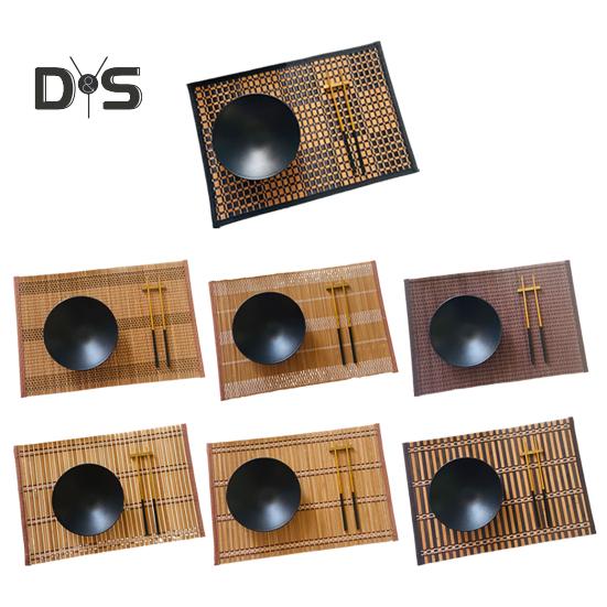 Bamboo Woven Placemat Retangle Shape Thickened Heat-Resistant Oil-Resistant Non-Slip Parties Weddings Banquets Table Decoration Dining Kitchen Mat