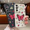 Чехол для телефона с розовой бабочкой для Samsung Galaxy A56 A16 A17 A36 A26 A55 A15 A25 A54 5G S25 S24 S22 Ultra S23 S24 FE Мягкий ТПУ чехол