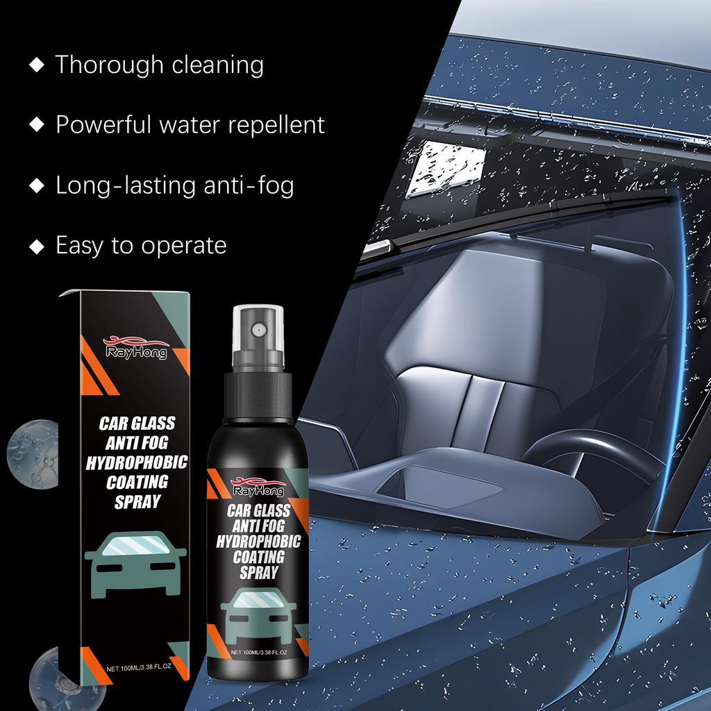 Car Glass Anti-Rain Water Spray Repellent Nano Coating Hydrophobic Waterproof Agent Oil Film Removing Auto Glass Film Agent