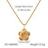 Titanium steel pendant flower vintage necklace diamond-encrusted earrings fashionable versatile titanium steel jewelry