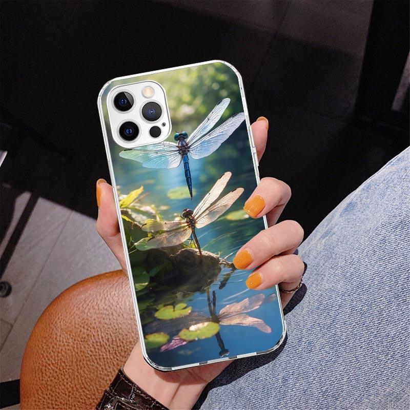 Beautiful Dragonfly Enthusiasts Phone Case For iPhone 13 12 Mini 11 Pro Max XS XR X SE 7 8 Plus 5S 5 6S 6 Gift Print Cover Funda