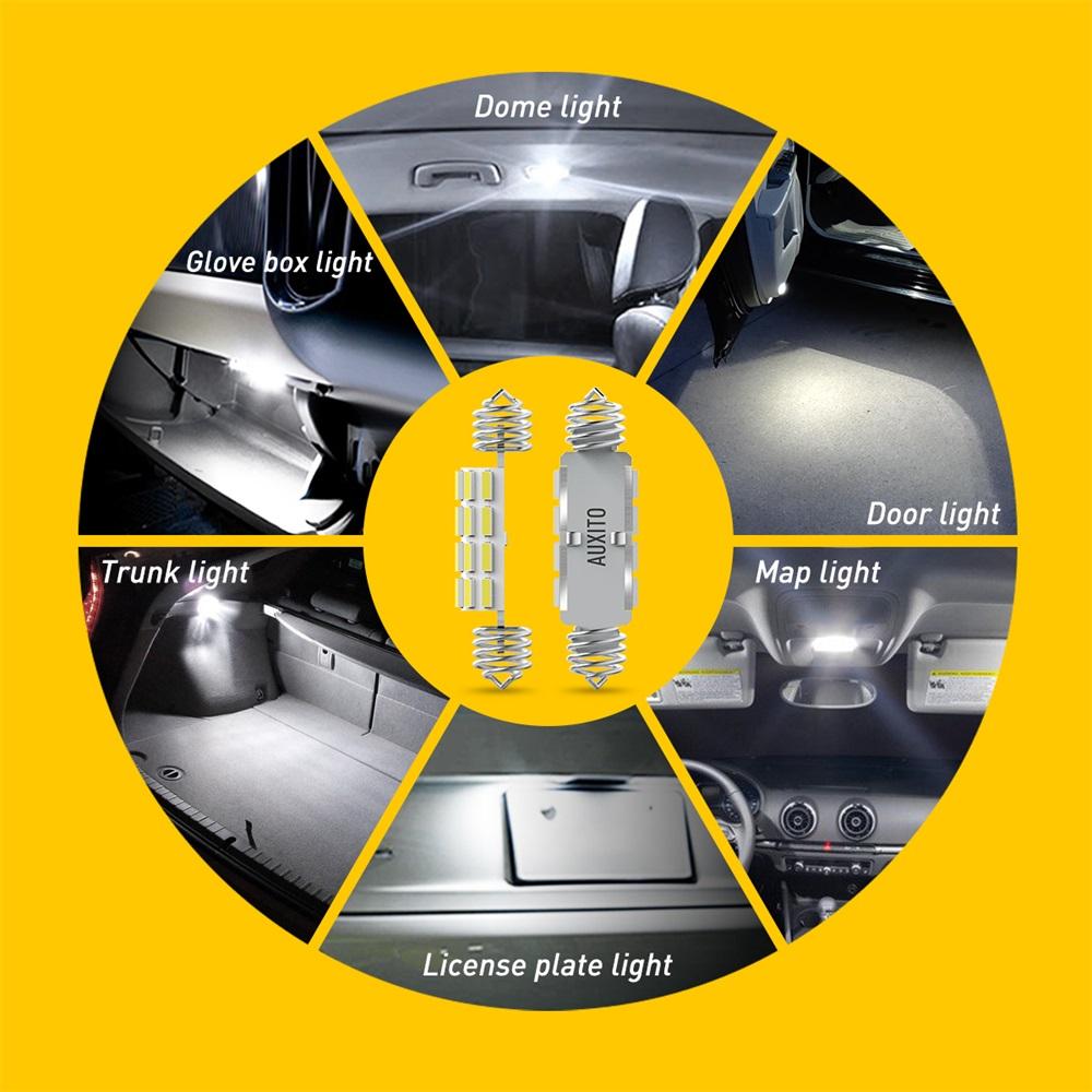 2/4Pcs C5W C10W LED Bulb Canbus 39mm 41mm 42mm LED Interior Reading Light Festoon Auto Dome License Plate Luggage Trunk Lamp