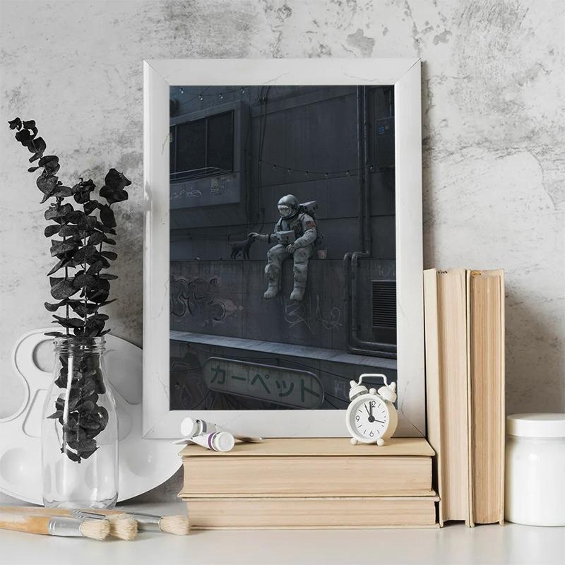 Fantasy Astronaut Canvas Poster Abstract Adventure Wall Picture for Living Room Bedroom Playroom Bar Club Modern Home Decor Gift