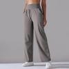 New Polished High-waisted Wide-leg Pants Sports and Leisure Loose Yoga Pants Pocket Hip-lifting and Thin Nine-point Pants