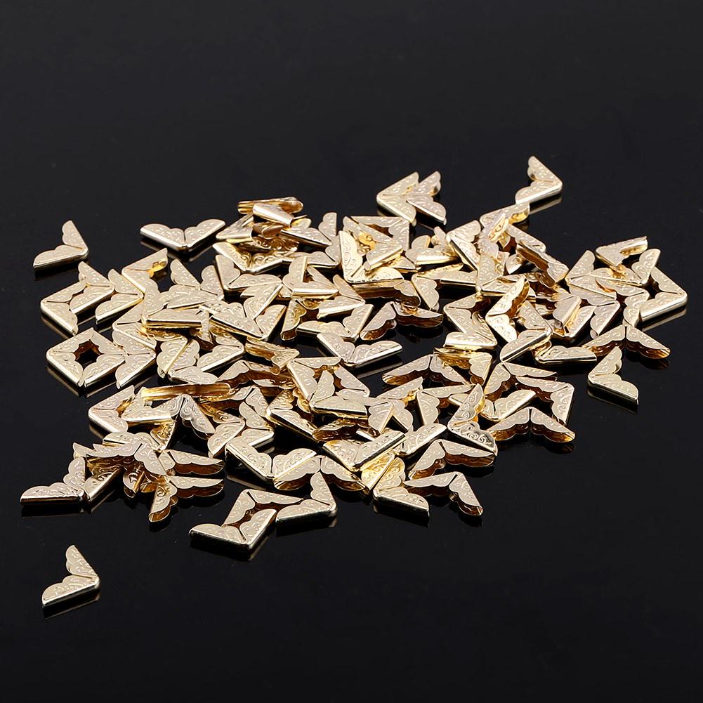 100 шт., ретро-желтые металлические книги, альбомы, меню, папки для ноутбуков, угловые протекторы для файлов