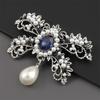 Alloy Rhinestone Inlaid Pearl Bow Brooch Girl Cute Pin Retro Pop Corsage Accessories
