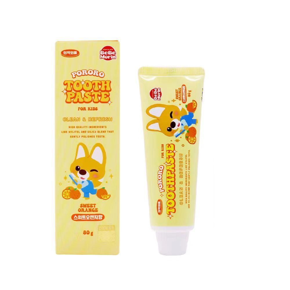 Pororo Kids Toothpaste - Cavity Protection Low Fluoride Oral Care with 4 Fruit Flavors, Improving Gum Health