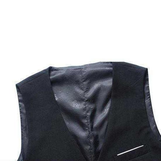 Мужской жилет с V-образным вырезом без рукавов, однобортный, облегающий деловой жилет, однотонный, формальный жилет для вечернего платья