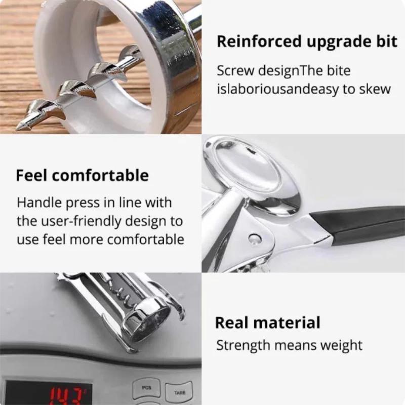 Steel Wine Corkscrew Wine Opener Multifunctional Stainless Corkscrew Kitchen Supplies Red Wine Bottle Opener Beer Driver