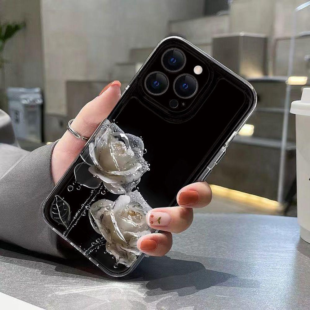 Кристаллическая роза для iPhone17promax космический чехол для телефона Apple 16 прозрачный 14/13 мелкое отверстие 15