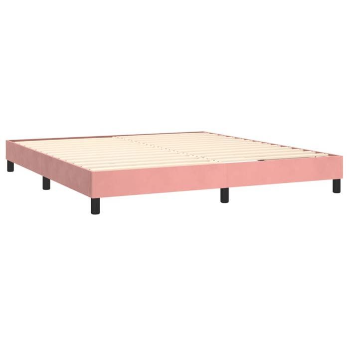 Maison Exclusive - Sommier à lattes de lit avec matelas Rose 160x200 cm Velours