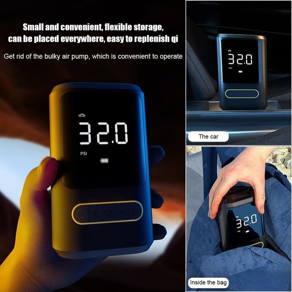 Portable Air Compressor, 150PSI Cordless Car Tire Inflator Pump 4000mAh Rechargeable Air Pump with Auto Shutoff, 4 Inflation Modes, LCD Screen
