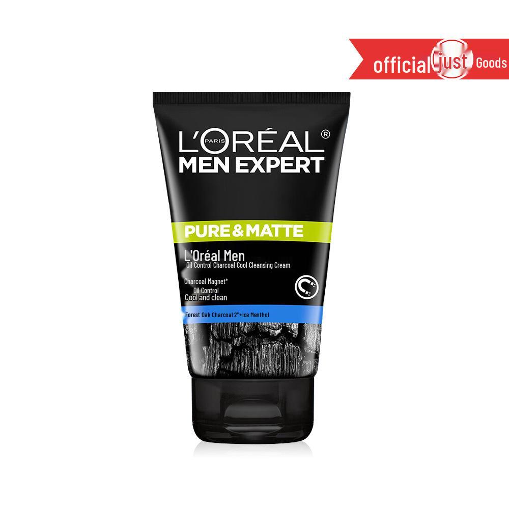 L'Oréal Men Очищающее средство с углем для контроля жирности 100 мл - Освежающий увлажняющий крем с вулканическим камнем