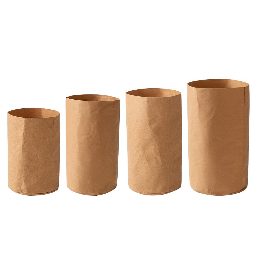 Kraftpaper Bags Multiuse 4 Sizes Foldable Washable Degradable for Storing For Plants Potatoes and Office Supplies