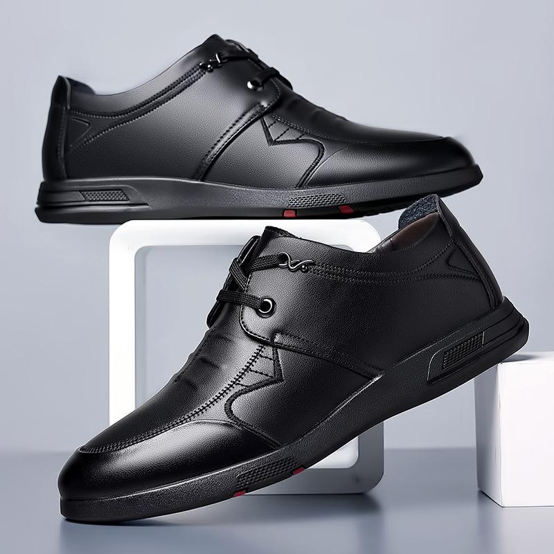 Мужские туфли для вождения из коровьей кожи весна-осень, модные повседневные мужские мокасины с мягкой подошвой, дизайнерские черные британские мужские кожаные туфли