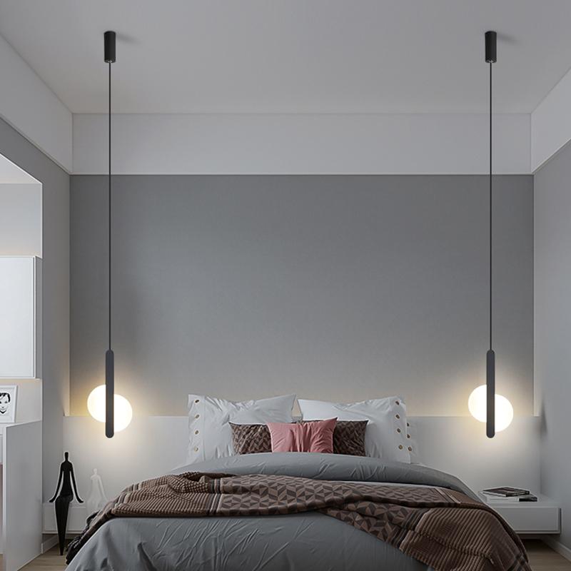 Современный высокий потолочный светодиодный подвесной светильник для прикроватного освещения гостиной, дизайн подвесного светильника с длинным кабелем