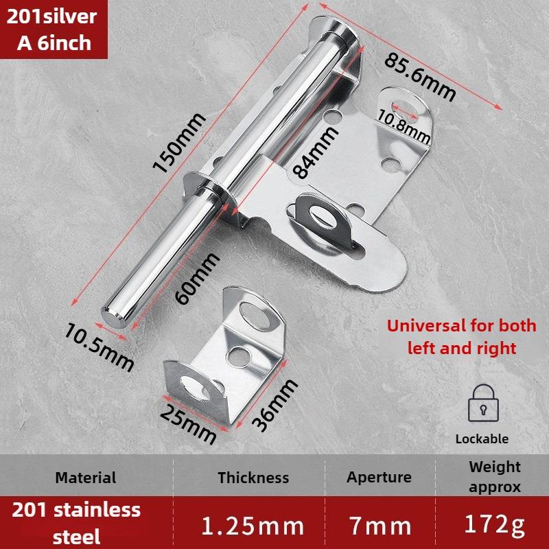 1PCS Stainless Steel Door Latch Solid Sliding Bolts Latch Home Hardware Gate Safety Toilet Door Lock