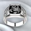 Мужское кольцо в виде скорпиона с широким пальцем, ювелирные изделия для вечеринки, дня рождения, клуба, гравировка, сплав, подарок ADM