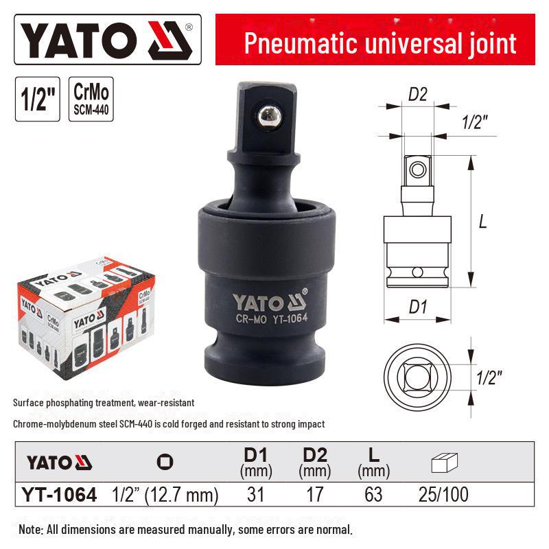 YATO 1/2" пневматический универсальный поворотный адаптер