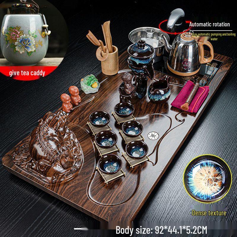 Automatic Chinese Kung Fu Tea Set with Wooden Tray and Kettle