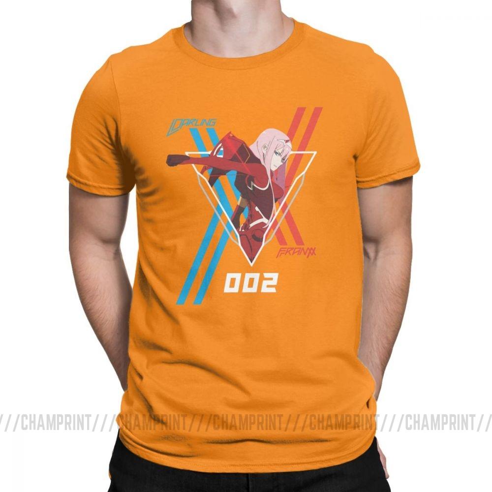 Darling 002 Darling In The Franxx Zero Two Футболка для мужчины с коротким рукавом Хлопок
