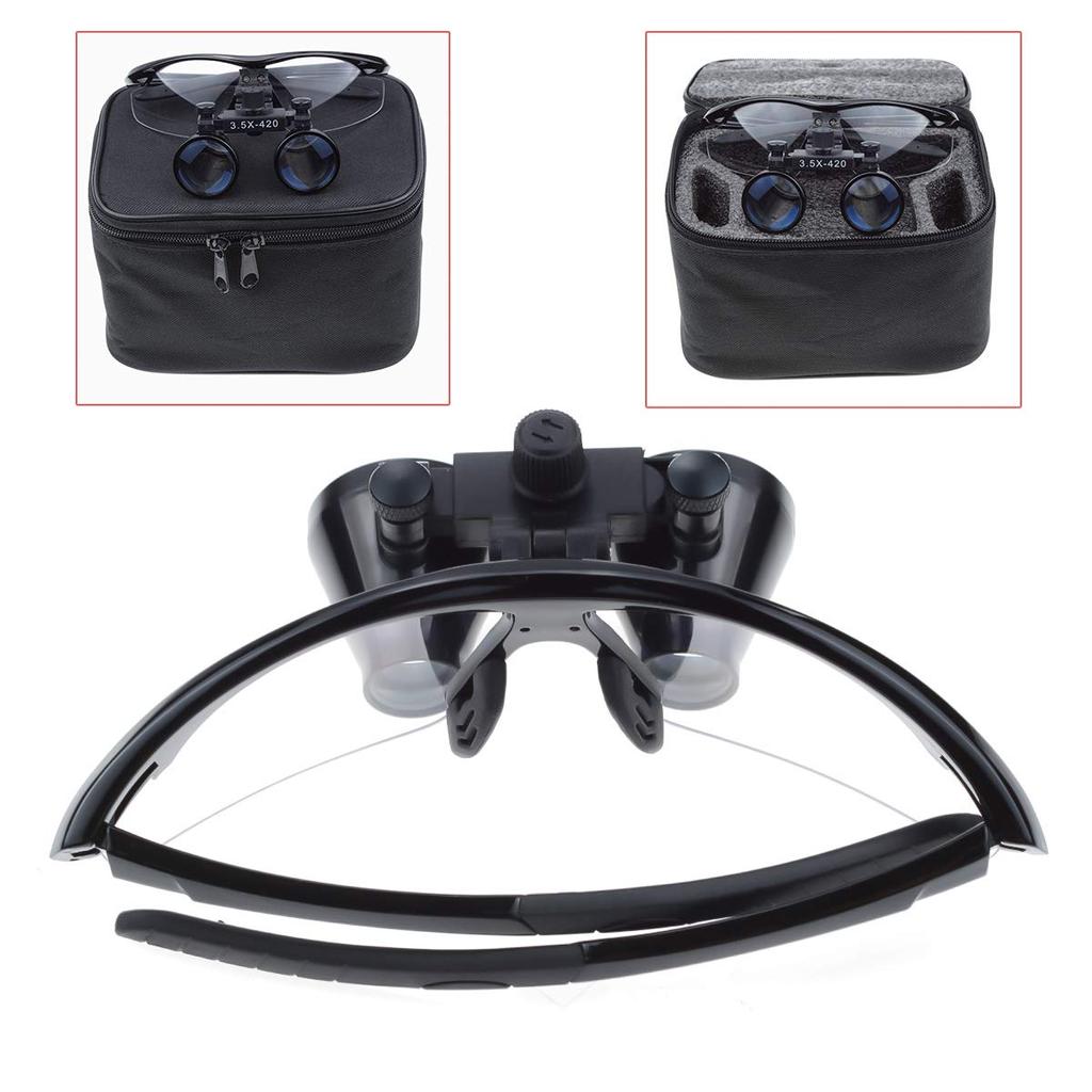 Magnifying Binocular for Laboratory and Dental Includes Storage Box and Easy to Carry Glass, Loupe, Glasses-Style Magnifier, 3.5x Magnification,