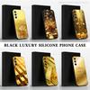 Wealth Art Dazzling Gold Phone Case For Samsung S25,S24,S21,S22,S23,S30,Ultra,S20,Plus,Fe,Lite,Note,10,9,5G Black Cover