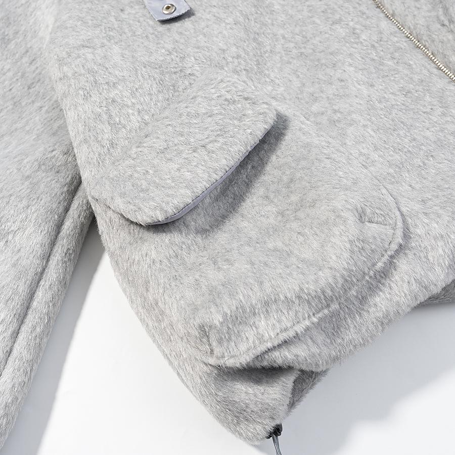 European and American style, new women's clothing, fashionable, casual, versatile big fur collar woolen padded jacket
