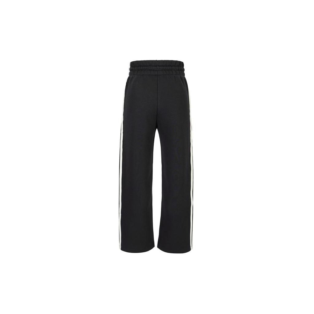 Adidas AW24 Sports Lifestyle Series Striped Comfortable Skin-Friendly Knitted Sports Pants Women Pants Black JZ1642