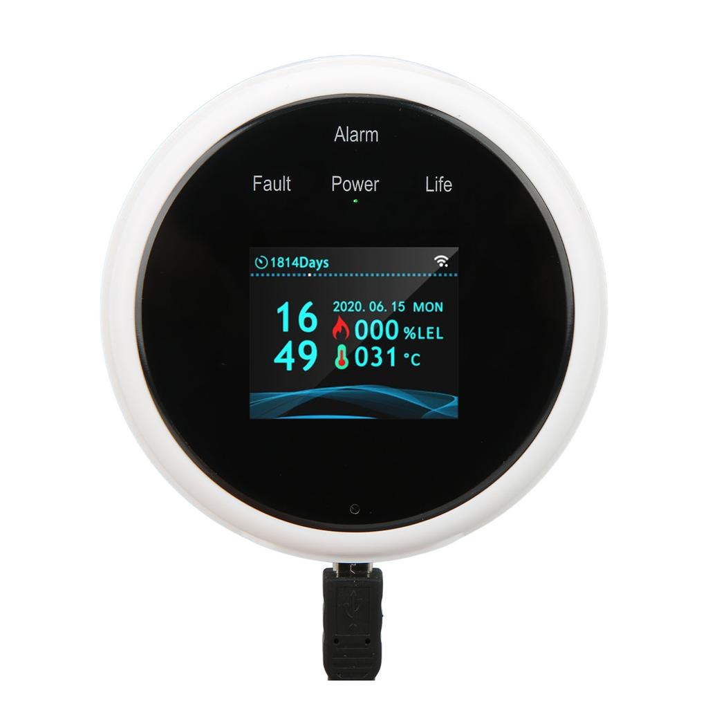 Умный детектор утечки топливного газа WiFi Высокая чувствительность Красный световой сигнал утечки газа для кухни