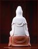 Red Robe Ceramic Guanyin Ornament – Home Worship Bodhisattva Statue for Living Room Decor