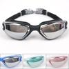 Очки для плавания с высокой четкостью, защитой от запотевания, с гальваническим покрытием и силиконовыми ремешками