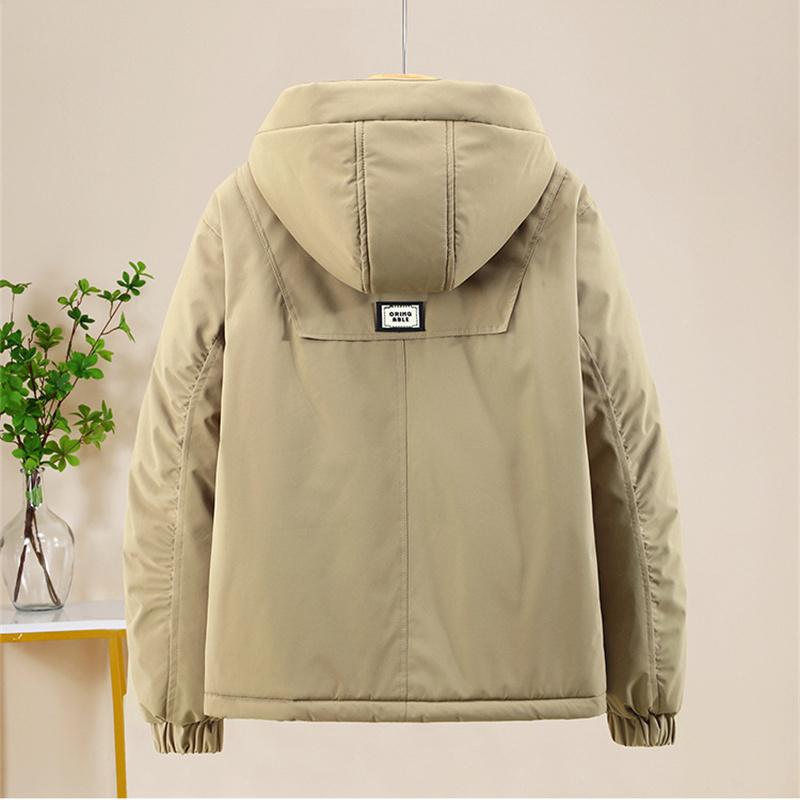 Женская зимняя куртка с хлопковым наполнителем, флисовая короткая парка, свободная верхняя одежда с капюшоном, повседневное женское теплое ветрозащитное пальто