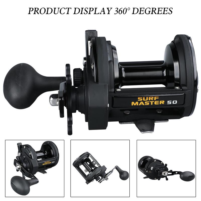 SOUGAYILANG Рыболовные катушки для троллинга 3000/5000, черные, передаточное число 6,0:1, катушка для морской рыбалки на открытом воздухе