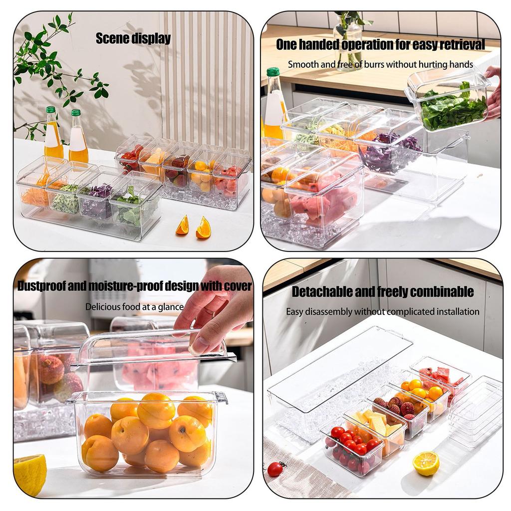 Кухонный ящик для хранения, прозрачный, односекционный, с одной крышкой, многофункциональный ящик для хранения фруктов