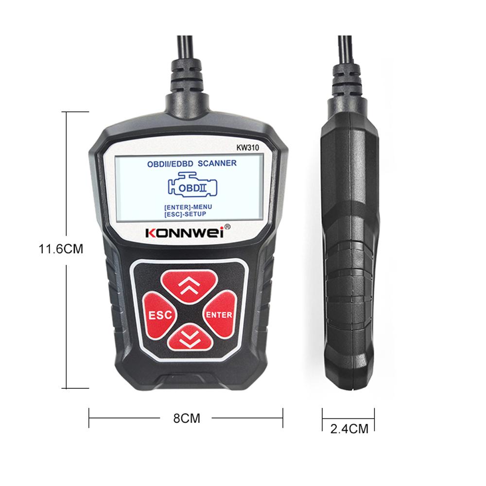 KONNWEI KW310 Универсальный автомобильный сканер Профессиональный считыватель автомобильных кодов CAN Диагностическое сканирование автомобиля