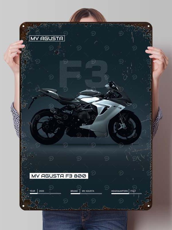 Жестяная табличка MV Agusta Постер с мотоциклом Декор спальни Декор комнаты Мужские Индивидуальные металлические таблички для гаража Настенное искусство Декор