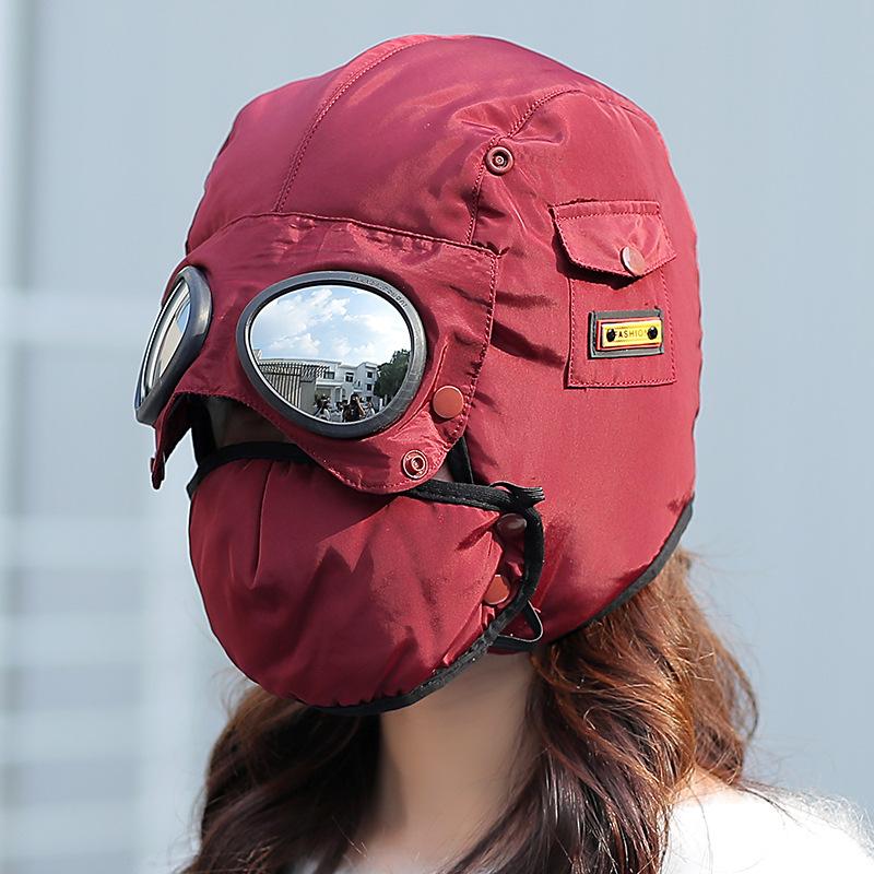 Зимняя пилотская шапка, взрослая ветрозащитная шапка, теплая защитная шапка с маской и очками